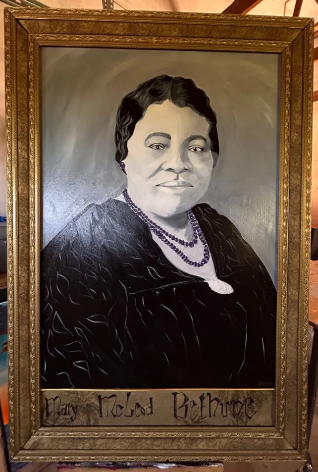 Framed acrylic portrait of Mary McLeod Bethune